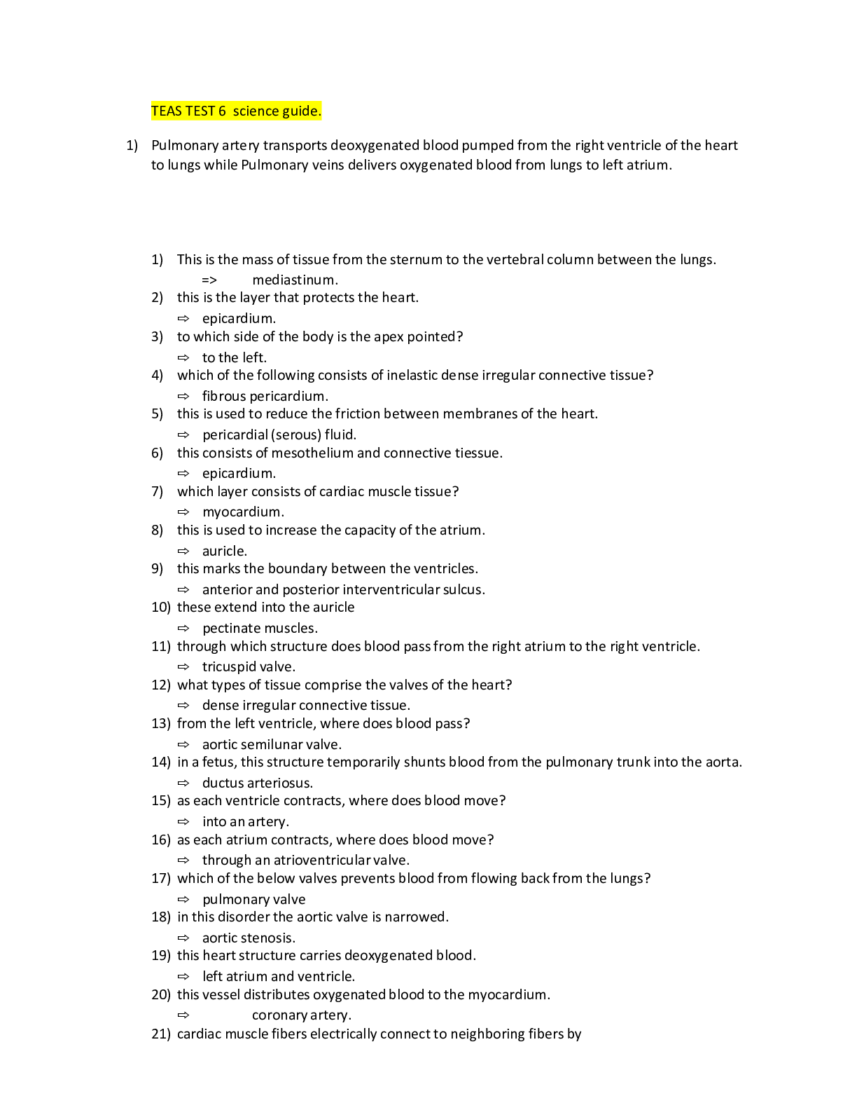 Preview image for TEAS TEST 6 science guide 2021